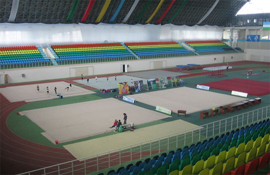 Gymnastics hall in the Universal Sport Palace in Uzbekistan.